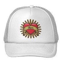 Maman de coeur de tatouage casquettes