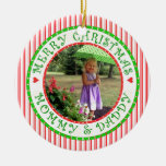 Maman de Joyeux Noël et photo Candycane de papa Décorations De Noël