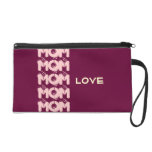 MAMAN de MAMAN pourpre de rose de bracelet d'AMOUR Sac À Main Avec Dragonne