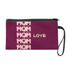 MAMAN de MAMAN pourpre de rose de bracelet d'AMOUR Sac À Main Avec Dragonne
