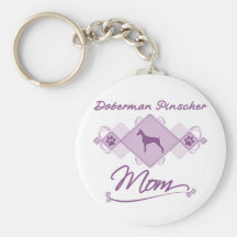 Maman de Pinscher de dobermann Porte-clés
