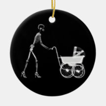 Maman de rayon X et bébé squelettiques - B&W origi Décorations Pour Sapins De Noël