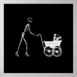 Maman de rayon X et bébé squelettiques - B&W origi Posters