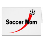 Maman du football (rouge/noir) carte de vœux