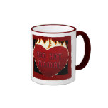 Maman d'un rouge ardent ! Tasse de sonnerie