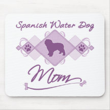 Maman espagnole de chien d'eau tapis de souris