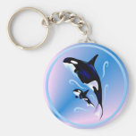 Maman et bébé Keychain d'orque Porte-clef