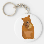 Maman mignonne Bear de bande dessinée et keychain  Porte-clefs
