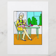 Maman s'asseyant au bébé de alimentation graphic.p tract personnalisé