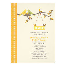 Maman unisexe de baby shower d'automne et oiseaux  faire-parts