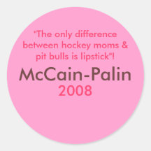 Mamans et pitbulls et rouge à lèvres McCain-Palin  Adhésif