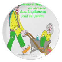 MAMIE PAPY EN VACANCES 1.PNG ASSIETTE POUR SOIRÉE