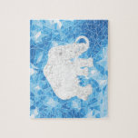 Mammouth en cristal bleu de période glaciaire puzzles