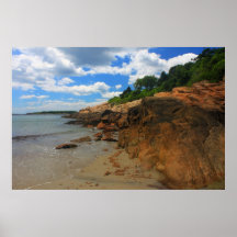 Manchester par la plage rocheuse de mer affiches