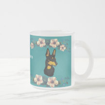 Manchester Terrier - conception florale de turquoi Tasse À Café