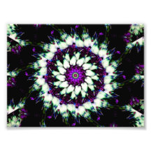 Mandala blanc et pourpre de kaléidoscope impression photo