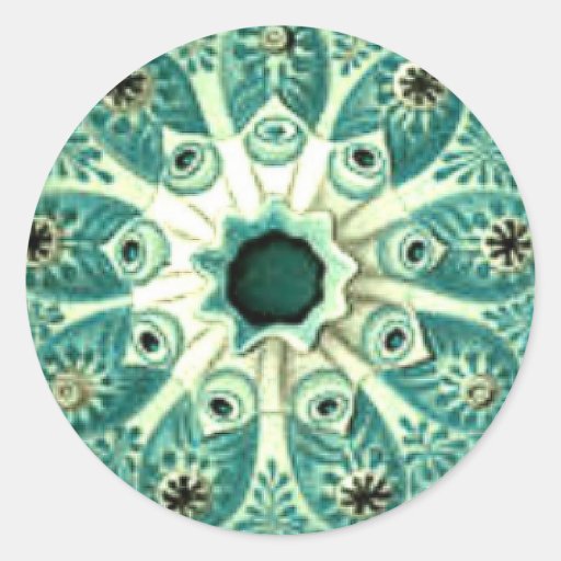 Mandala d'anémone de turquoise autocollants