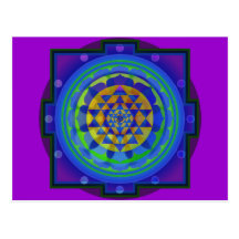 Mandala de l'OM (AUM) Yantra Carte Postale