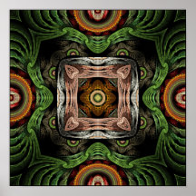Mandala de sculpture en métal affiche