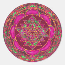 Mandala de Sri Lakshmi Yantra Adhésif Rond