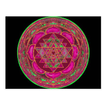 Mandala de Sri Lakshmi Yantra Carte Postale