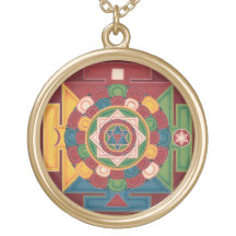 Mandala des 5 éléments de la terre - collier rond