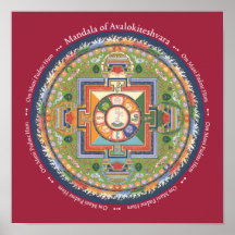 Mandala d'IMPRESSION de Chenrezig - avec l'incanta Posters