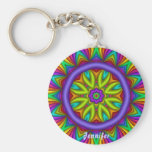 Mandala mignon Keychain avec le nom Porte-clefs
