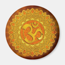MANDALA OM - | parler orange shine Magnets
