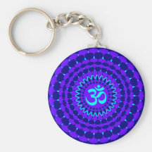 Mandala pourpre bleu de yoga porte-clé