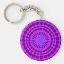 Mandala pourpre rose de yoga porte-clef