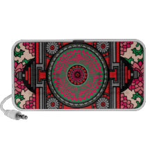 Mandala rouge inspiré asiatique haut-parleurs
