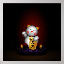 Maneki chanceux Neko Affiche