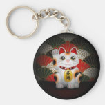 Maneki en céramique blanc Neko Porte-clés