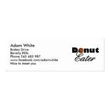 Mangeur de beignet cartes de visite personnelles