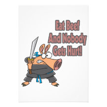 mangez la bande dessinée drôle de porc de ninja de invitations