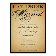 Mangez la boisson et soyez faire-part de mariage m