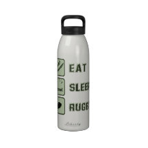 Mangez la bouteille de liberté de rugby de sommeil