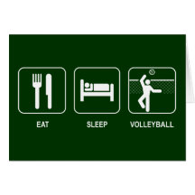 Mangez la carte de volleyball de sommeil