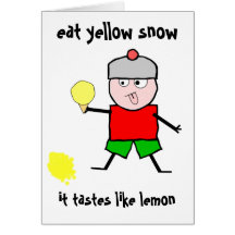 Mangez la neige jaune carte de vœux