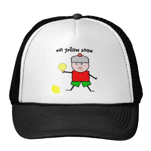 Mangez la neige jaune casquette