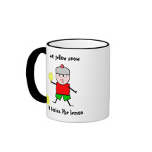 Mangez la neige jaune tasses