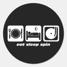 Mangez la rotation de sommeil autocollant rond