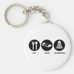 Mangez le badminton de sommeil porte-clefs