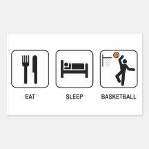 Mangez le basket-ball de sommeil autocollant