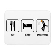 Mangez le basket-ball de sommeil magnets en rectangle