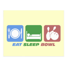 mangez le bowling de sommeil carte postale