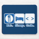 mangez le code de sommeil (le HTML) tapis de souris