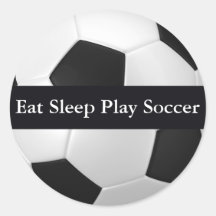 Mangez le football de jeu de sommeil autocollants ronds