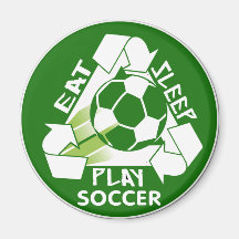 Mangez le football de jeu de sommeil magnets